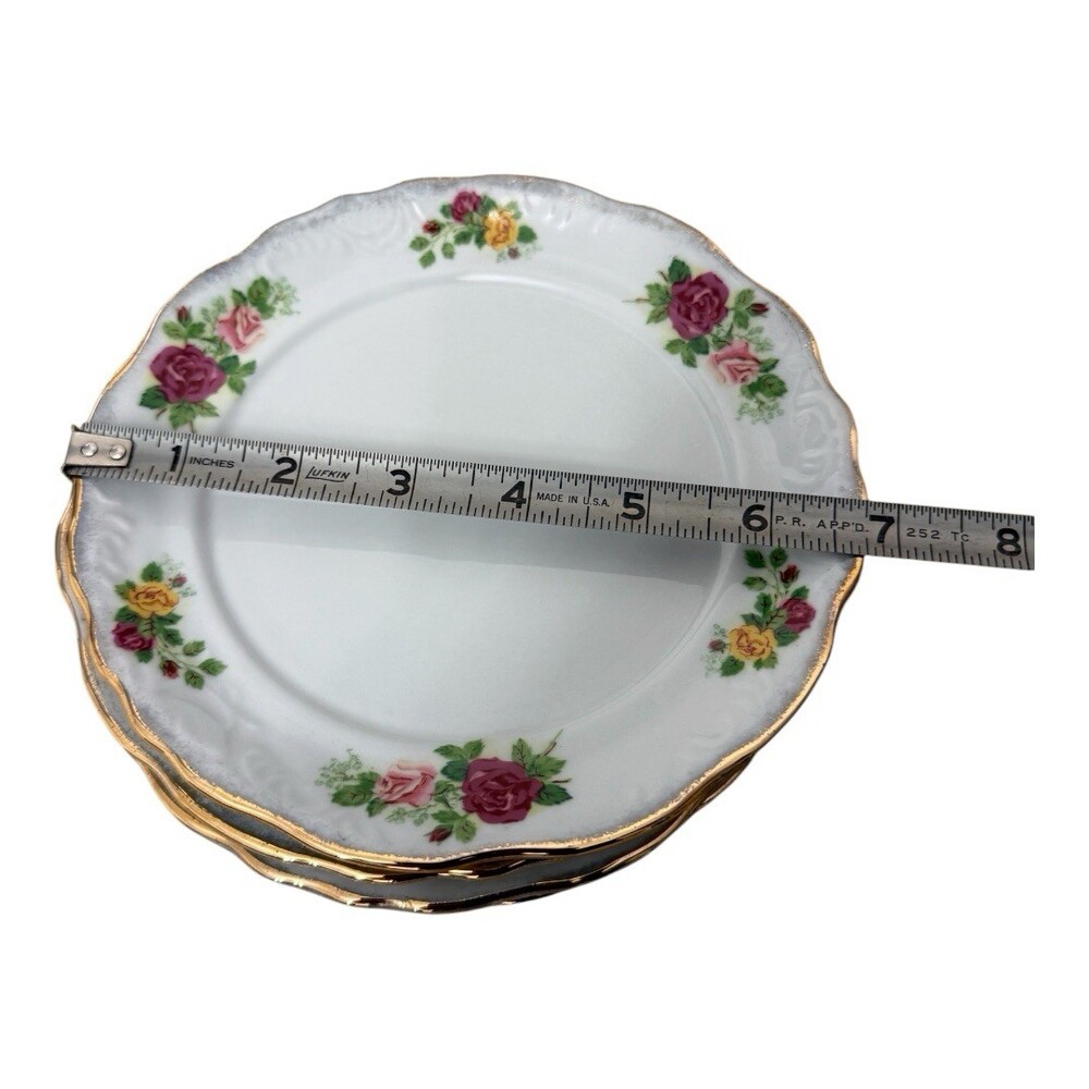 Vintage Floral China Set 20pc Plates Cups Gold Trim Roses Lot - Picture 9 of 16